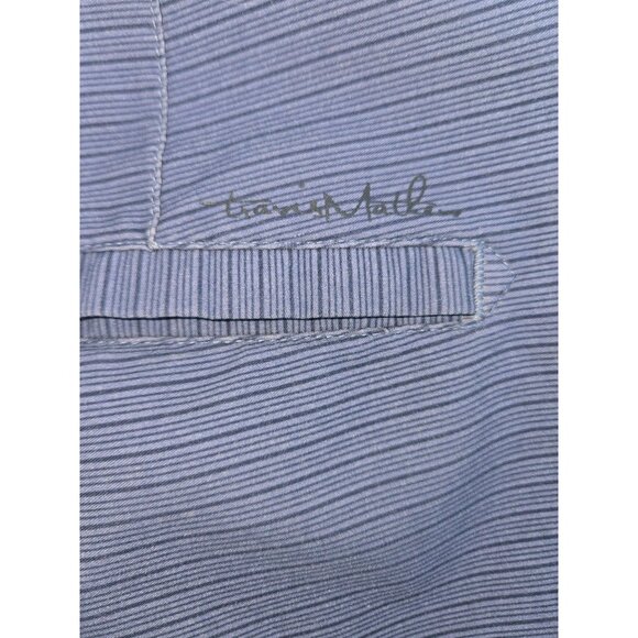 Travis Mathew Mens Blue Striped Flat Front Golf Shorts 34 *Small flaw* - Picture 4 of 7